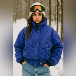 Ellesse Vintage 80s 90s Blue Ski‎ Jacket Sz. L (46)